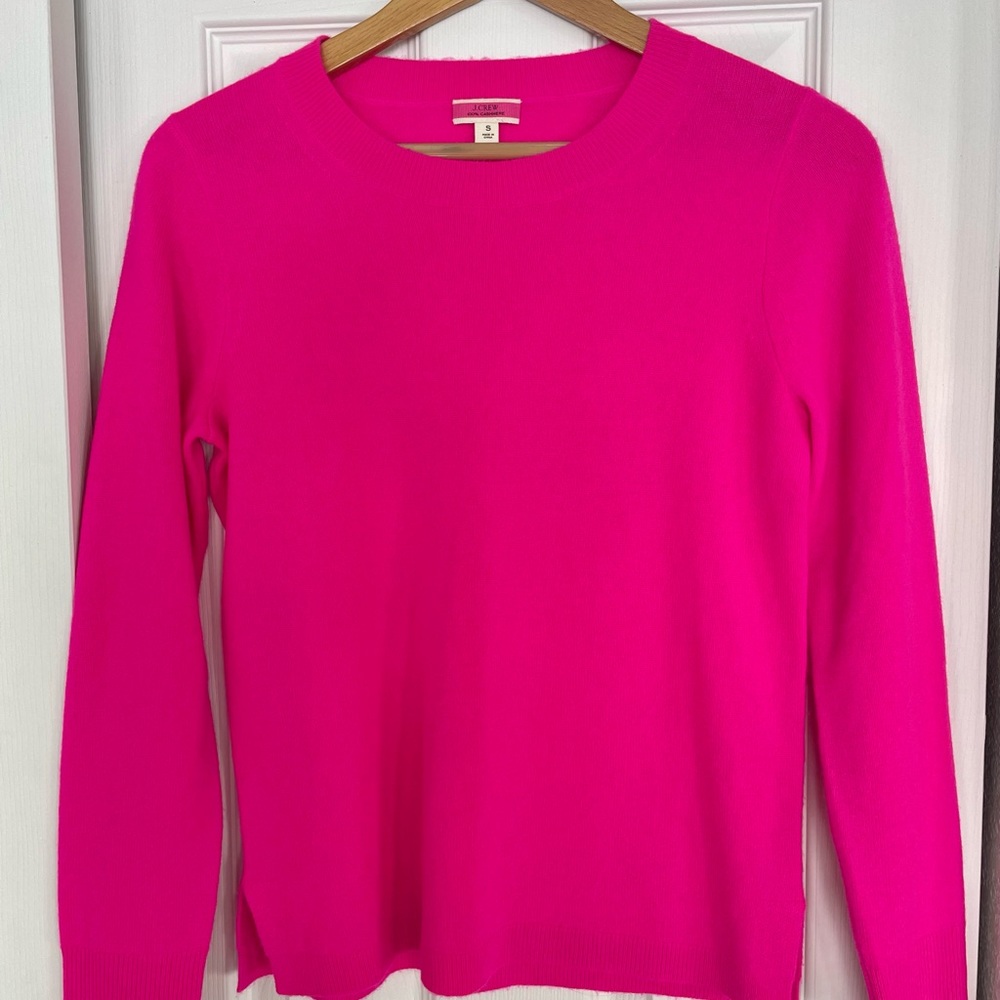 J. Crew crewneck cashmere sweater - Bright Pink Fuchsia Size Small